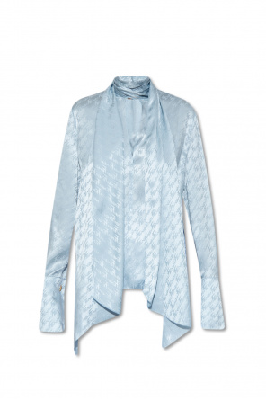 Fendi FF motif fringed scarf | Silk top Fendi